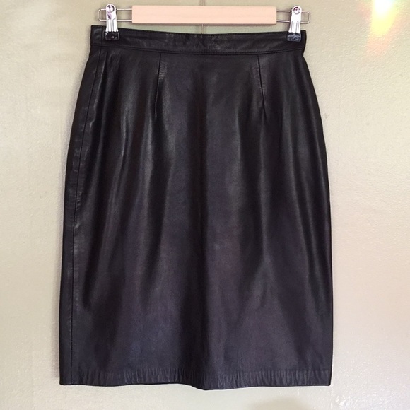Vintage Leather Skirt - Picture 1 of 4